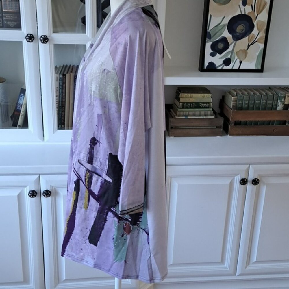3 Potato Open Cardigan - Colors: Lavenders, Greens, Browns - Size: L - Picture 4 of 6